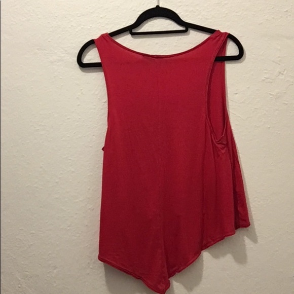 Red flowy high-low tank top - Picture 2 of 2
